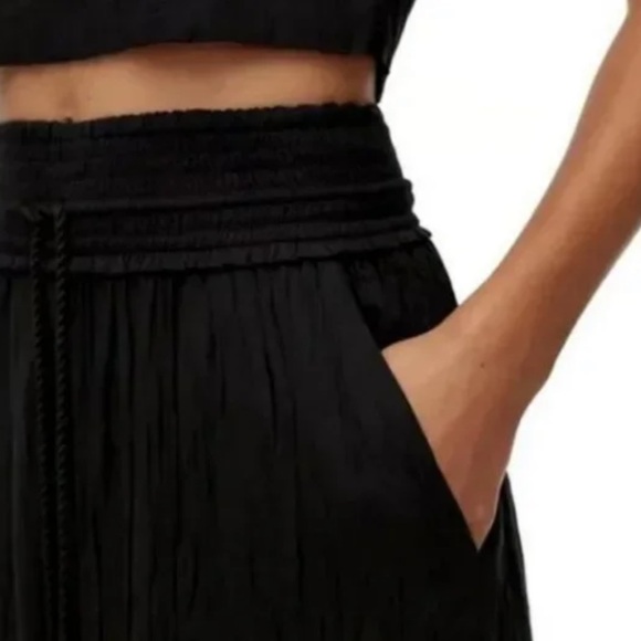 Aritzia Wilfred La Boheme Linen Wide Leg Pants Black Size Medium - Picture 5 of 13